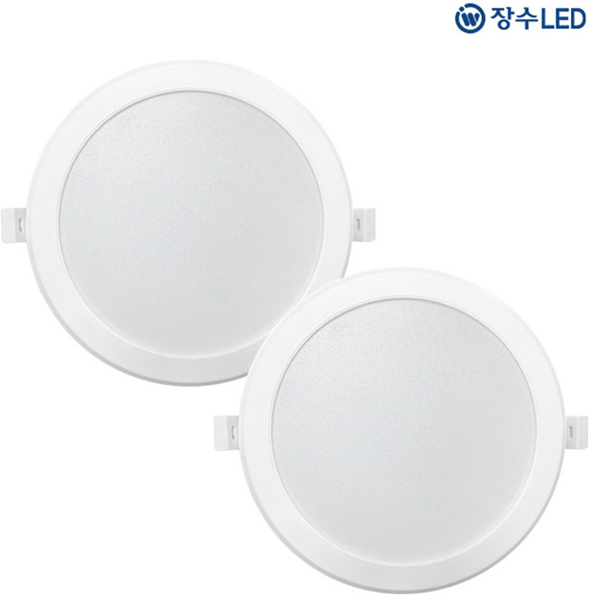장수램프 6인치 다운라이트 15W 매입등, 전구색, 2개