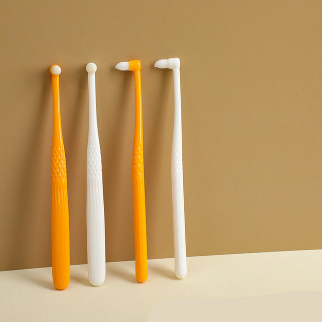 오브펫 초극세모 고양이 강아지 미세모 부드러운 칫솔 송곳니형, 2개, 오렌지