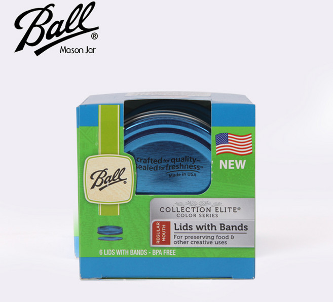 볼 메이슨 블루 레귤러 뚜껑 밴드 6p세트, 1개, 1개