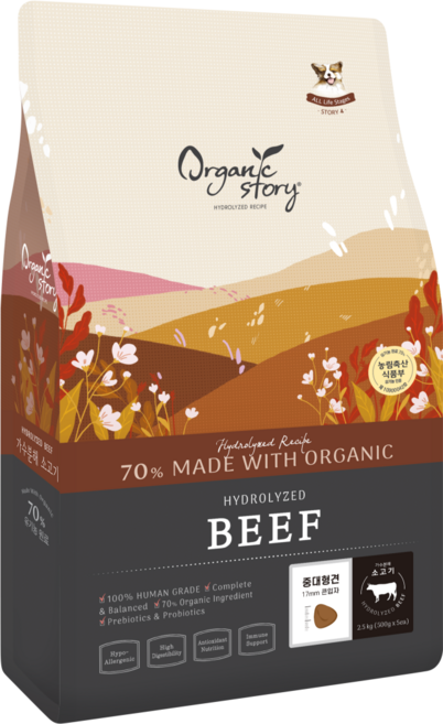 (큰알맹이) 오가닉스토리 강아지 가수분해 사료 소고기 7kg, 가수분해소, 1개