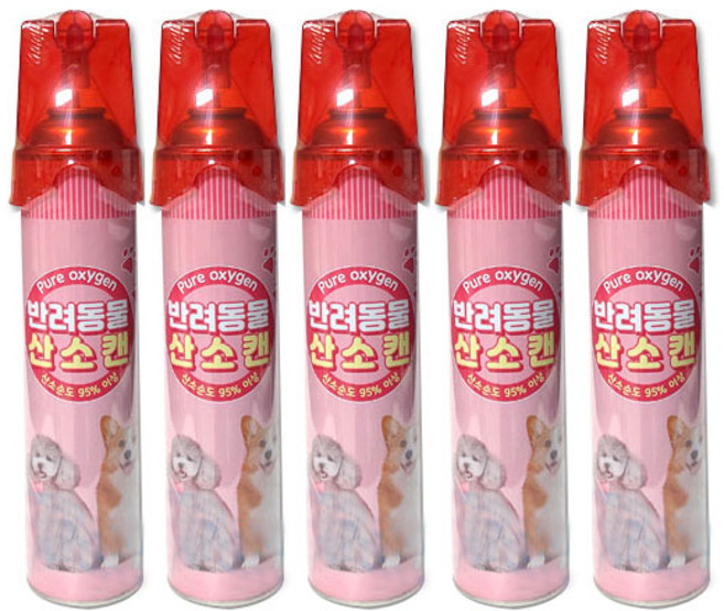 사계절닷컴 산소호흡기 강아지 산소캔 산소마스크 휴대용 산소통 816ml, 5개