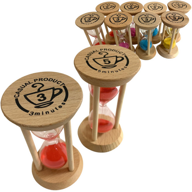 모래시계 3분 타이머 양치 모래멍 운동 집중, 5분, 빨강