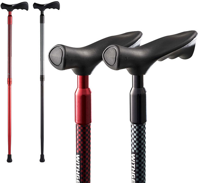 위드기어 에르고 로브 플립 RCER1 국내 제작(국산) 지팡이 남자용 여자용 오른손 효도 노인 지팡이 할아버지 할머니 의료용 명품 어르신 지팡이 안전손잡이, 블랙 + 왼손 + 로브, 1개