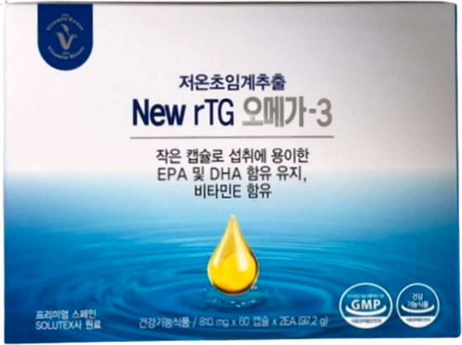 비타민하우스 뉴알티지 오메가3 New rTG 저온 초임계 추출 알티지 오메가3, 1개, 60정