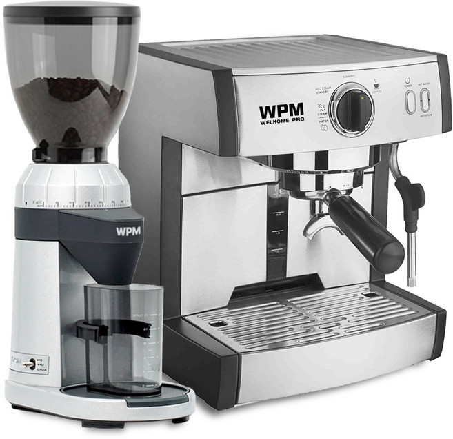WPM 웰홈 KD-130 반자동 원두커피머신 + ZD-15B 그라인더 세트