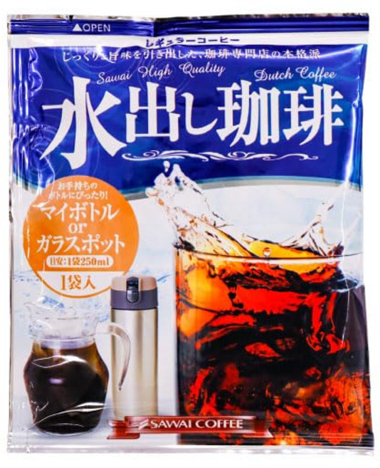 사와이 커피 커피 전문점 아이스 커피 콜드 브루 콜드 브루 커피 15g 개별 포장 50봉 세트, 1
