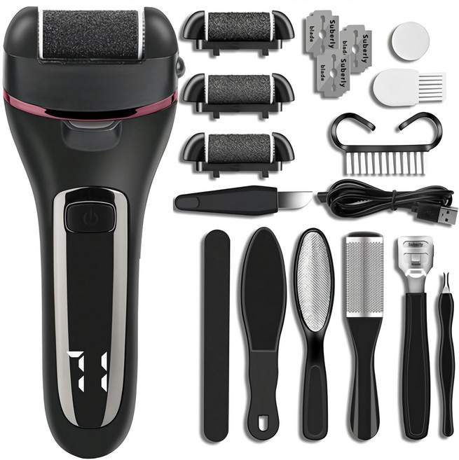 닥터김강 전동 충전식 발각질제거기, 닥터김강 발각질제거기, 블랙