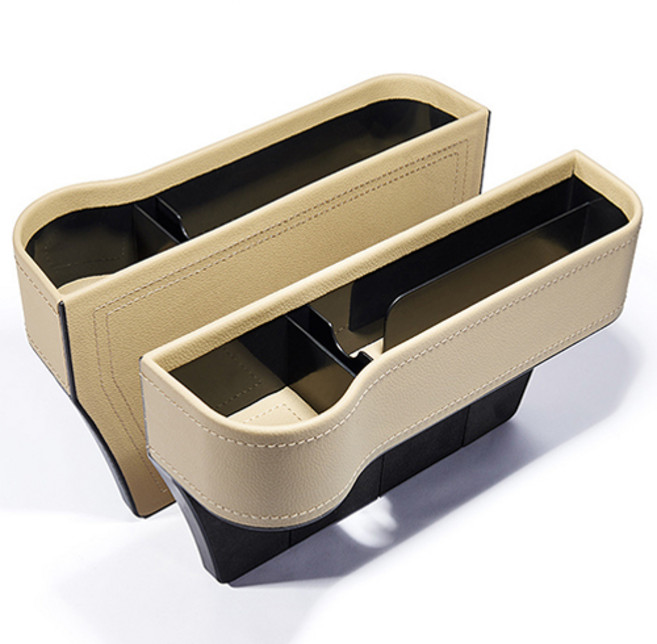애플민트 다용도 사이드 포켓 멀티 운전석+조수석 차량용 틈새 수납함 세트, 1.베이지, 1세트