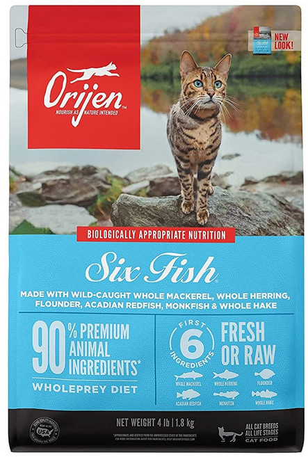 Orijen 歐睿健 台灣公司貨 全齡貓 無穀配方 乾飼料, 六種鮮魚, 1000g, 1袋