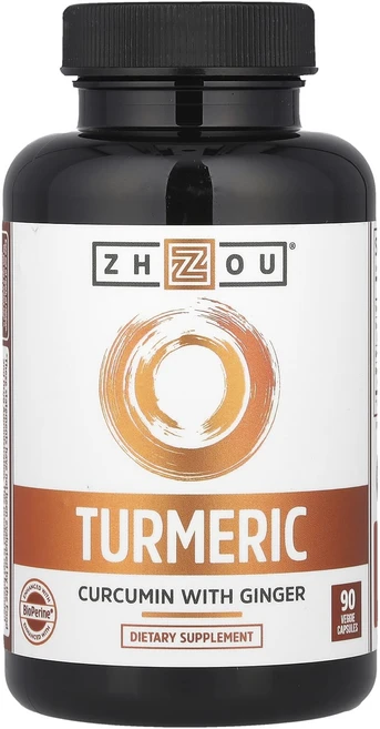 Zhou Nutrition 강황 커큐민 앤드 생강 함유 베지캡슐 90정, 4개 - 쿠팡