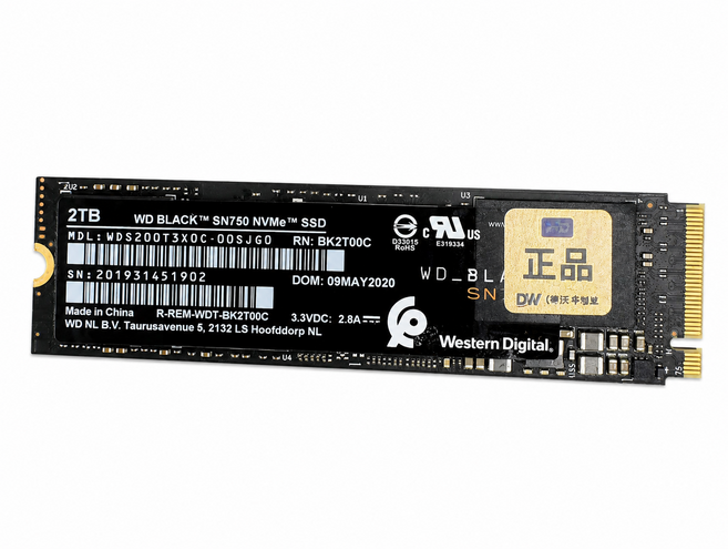 웨스턴디지털 블랙 WD BLACK SN750 2TB M.2 NVMe SSD
