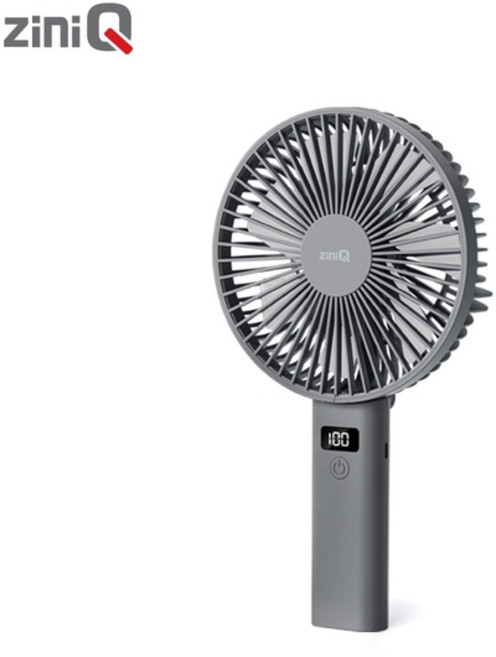 지니큐 BLDC 빅헤드 6인치 7엽날개 휴대용 탁상용 접이식 무선미니선풍기 FN-1200T, 그레이