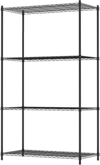 KIWISH奇意 置物架 (兩色) 防鏽耐用 免工具, 暗夜黑, 4層