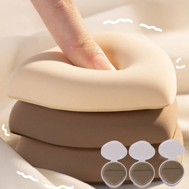 샵에서 쓰는 대왕퍼프 대왕쿠션, 3개, 개별케이스3개+퍼프3개