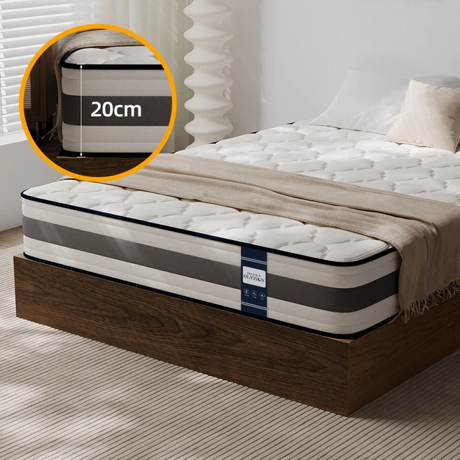 Olyzion 무소음 독립스프링 호텔 매트리스 바닥/침대 겸용, 20cm, 중간 단단함 - 쿠팡