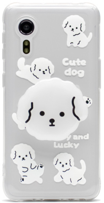 폰플리 캐릭터 톡홀더 투명 휴대폰 케이스