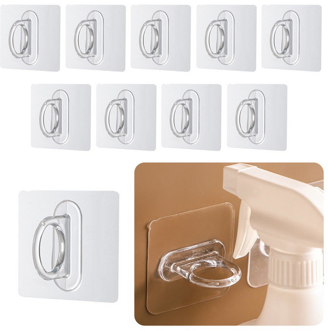 투명 벽걸이 손잡이 링타입 부착식 무타공, 10개
