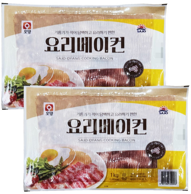 대용량 업소용 식자재 사조오양 요리베이컨 1k, 1kg, 2개
