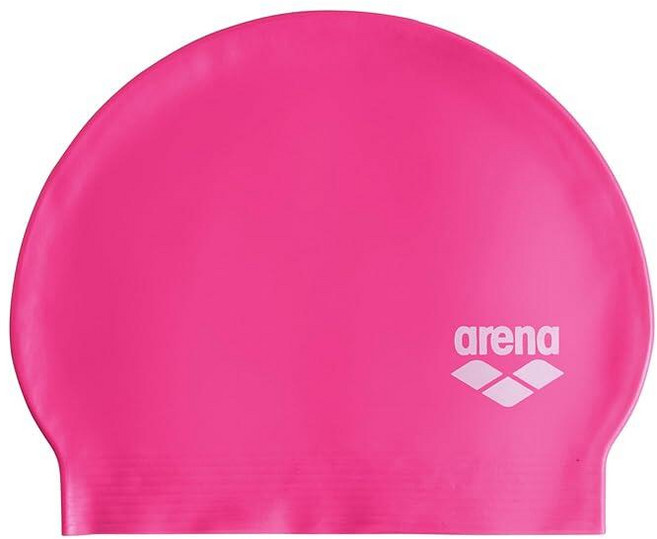 Arena 유니 소프트 라텍스 II 수영 모자 여성 및 남성용 피트니스 인텐시브 트레이닝 내구성 있는 부드럽고 신축성 목욕 플랫 캡 펄리 핑크 148637, Neon Pink