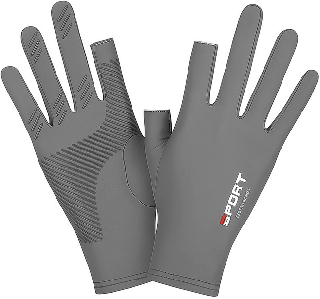 1+1 업그레이드 논슬립 스포츠 장갑 스마트폰 터치 얇은 원단 미끄럼방지 사계절 남자 여자 라이딩 자전거 오토바이 운전 용 헬스 등산 요가 운동 용품, 2켤레 1세트, 그레이, 2세트