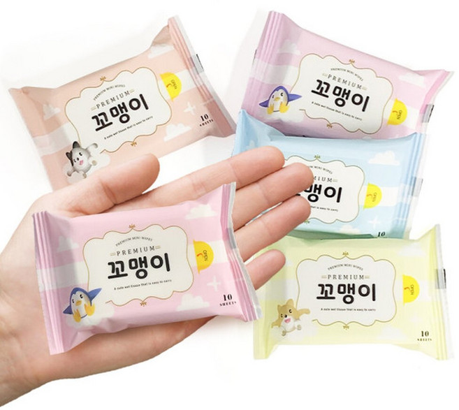 꼬맹이 휴대용 미니물티슈/ 10매x10팩 3박스 총30팩, 45g, 10개입