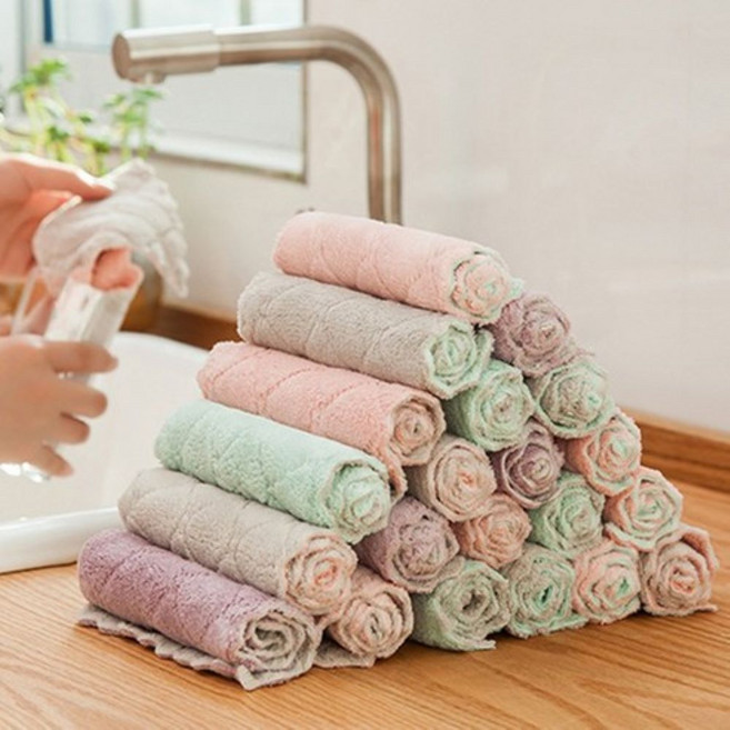 잘닦이는 양면 극세사 설거지 행주, 10개