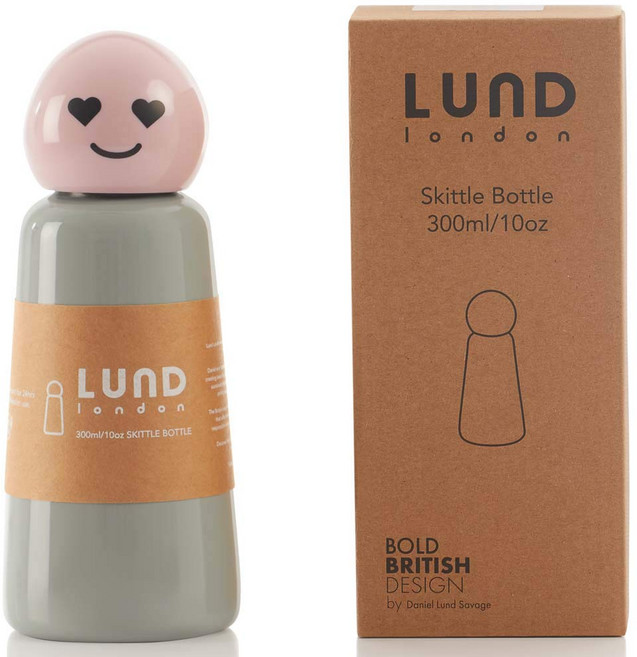 룬드런던 스테인레스 스틸 보온보냉 물병 300ml 핑크 하트 영국제품, 1개