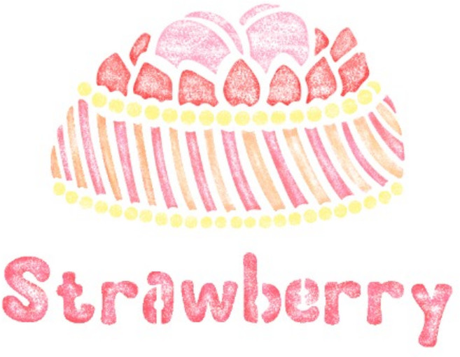 우돌아트 스텐실 도안 4022 스트로베리 홀케이크 까페스텐실