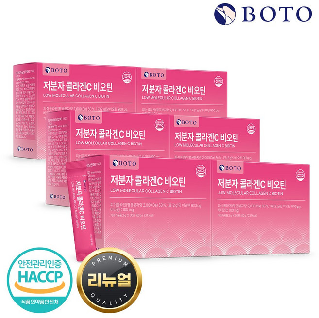 보뚜 저분자 콜라겐C 비오틴, 60g, 6개