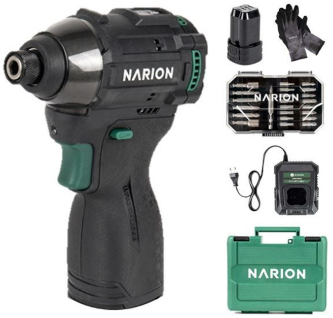 KC인증 나리온 16.8V 임팩 전동 드릴 무선 충전 드라이버 공구 가방 충전식 배터리 세트 가정용 휴대용 인테리어 공사 현장 나사 볼트 조임 DIY 가구 조립, 배터리1개 풀세트(약 3시간), 1세트