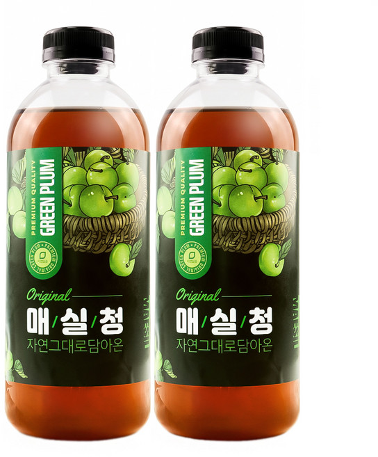 자연닮음 새콤달콤 하동 매실청 숙성 매실액 액기스 1000ml 2병 매실원액, 1L, 2개, 2개