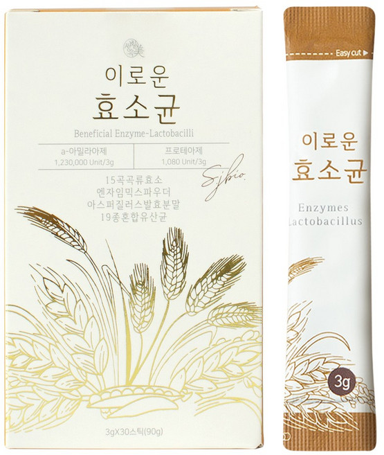 이로운 효소 곡물효소 효소균 소화 발효분말 유산균 3개월분 90포, 90g, 3개