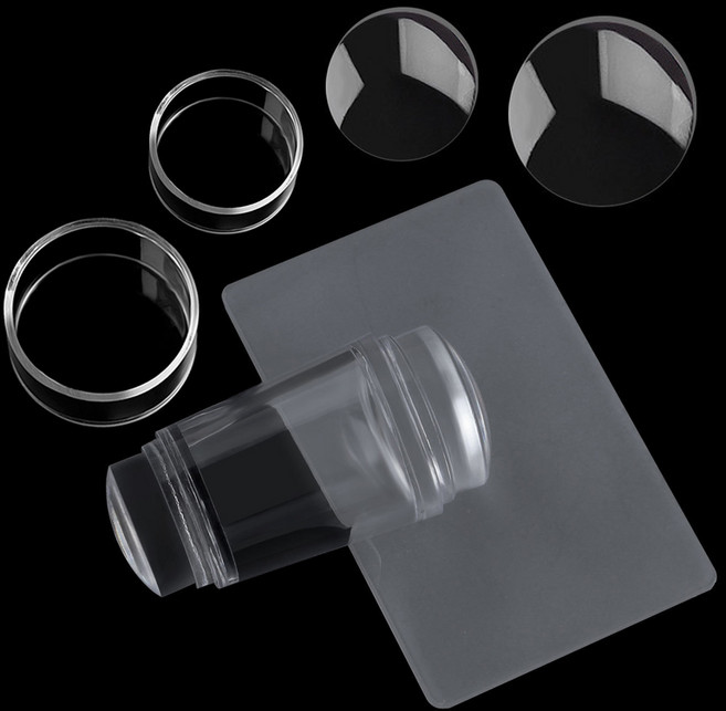 양면 꾹꾹이 실리콘 네일 스탬프 세트 프렌치네일 스탬핑 스탬퍼 스크래퍼, 1개, 네일스탬프 02양면(소형)