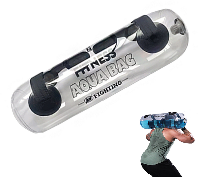 헬로우준 피트니스 아쿠아백 남자 여자 파워 중량 홈트레이닝기구 10kg 25kg, 투명, 1개