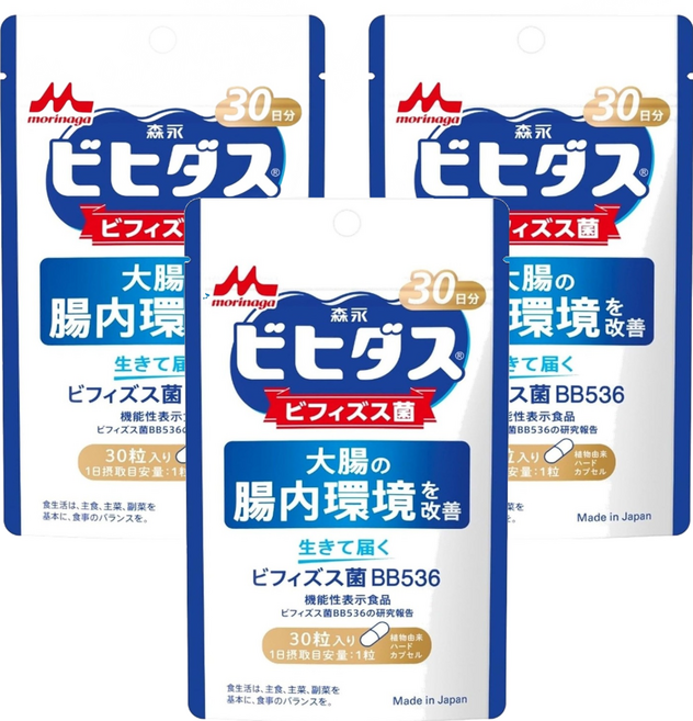 Morinaga 일본 모리나가 50억 비피더스 프로바이오틱 유산균 BB536, 30정, 3개