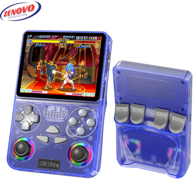 ZENOVO 휴대용 게임기 고화질 화면 수만 가지 게임 원격 감지 버튼 게임기 레트로 게임기, T-05블루