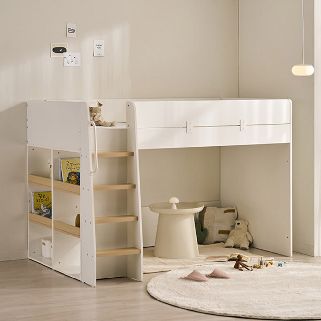 스칸디아 키즈홈 어린이 이층 벙커 침대+3단책장+책상+서랍장 세트, A1. 침대(매트제외)