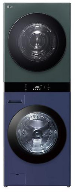 LG전자 세탁건조기 25kg+22kg 네이비그린 트롬 오브제컬렉션 워시타워 WL22YGHU, 단품