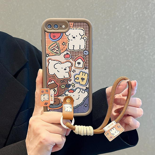 유샘무역 CY321 아이폰 6 7 8 플러스 XS MAX 푸피 키티 스트랩 젤리 케이스