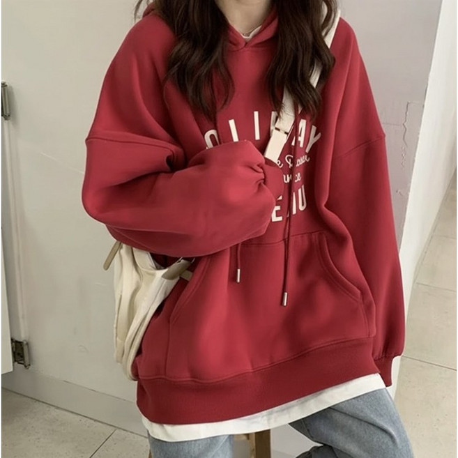 여성 기본핏 후드티 간절기 데일리 캐주얼 상의