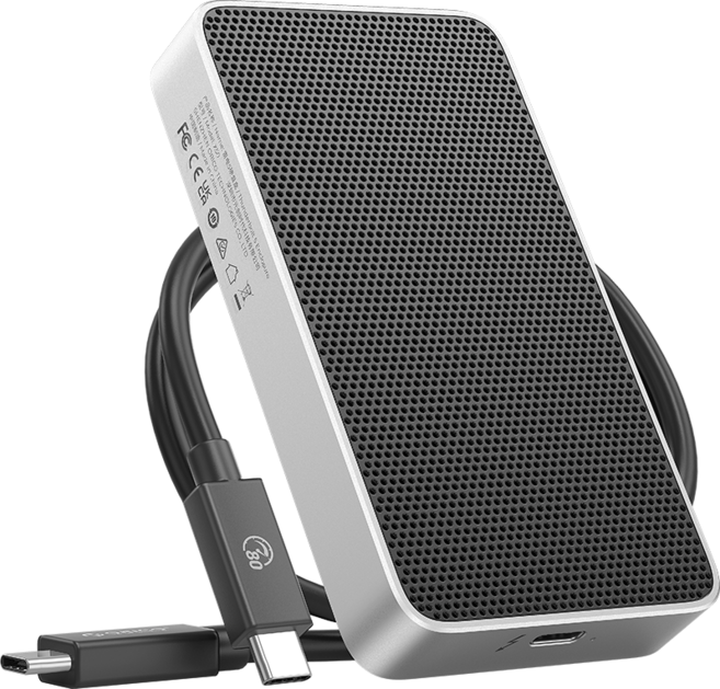 오리코 썬더볼트5 80Gbps C타입 휴대용 M.2 SSD 외장하드 케이스 X50, 실버