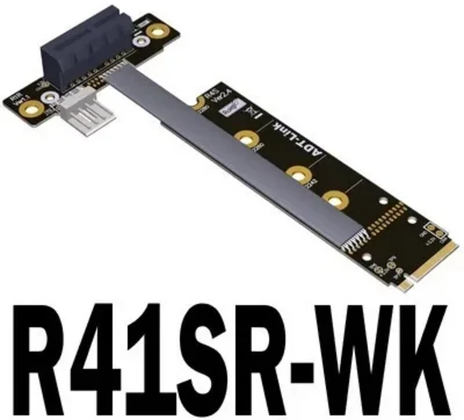 ADT-Link M.2 Key-M Nvme SSD-PCIe X1 BTC 마이닝 GPU PCI-E 그래픽 카드 익스텐션 케이블 라이저 M2 NVMe, 01 R41SR-WK