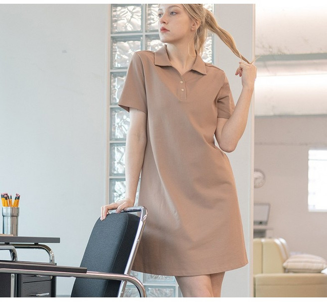 뒤란 여성용 PK 버튼 카라 원피스 DTF3S-5096