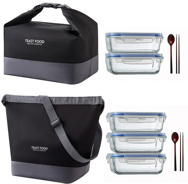 다이쓰음 보온보냉 피크닉 방수도시락가방, 블랙