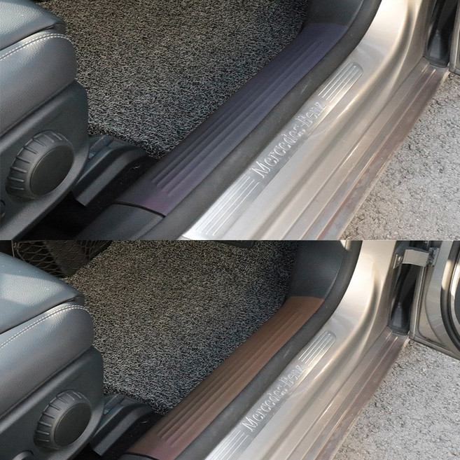 콘보이 A클래스 a220 해치백 W177 인조가죽 도어스텝커버 스텝몰딩 기스 스크래치방지커버, 인조가죽도어스텝커버 네이비, 벤츠