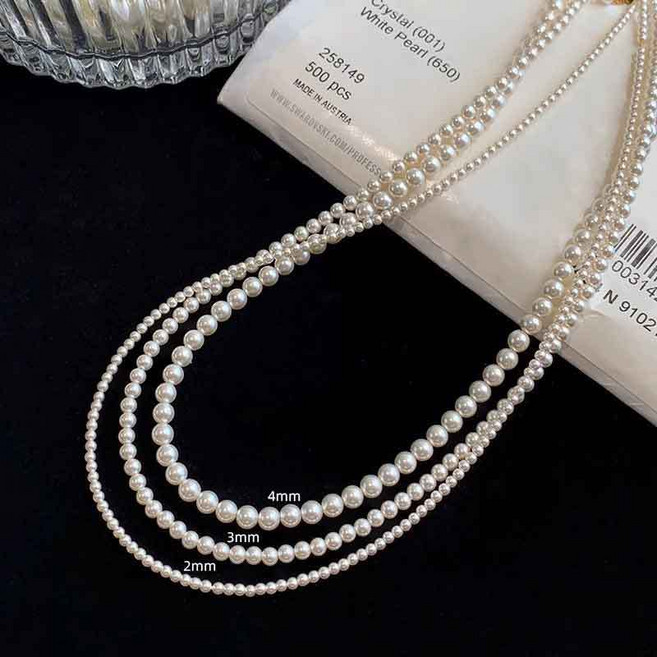 진주 비드 목걸이 레이어드 진주목걸이 초커진주목걸이