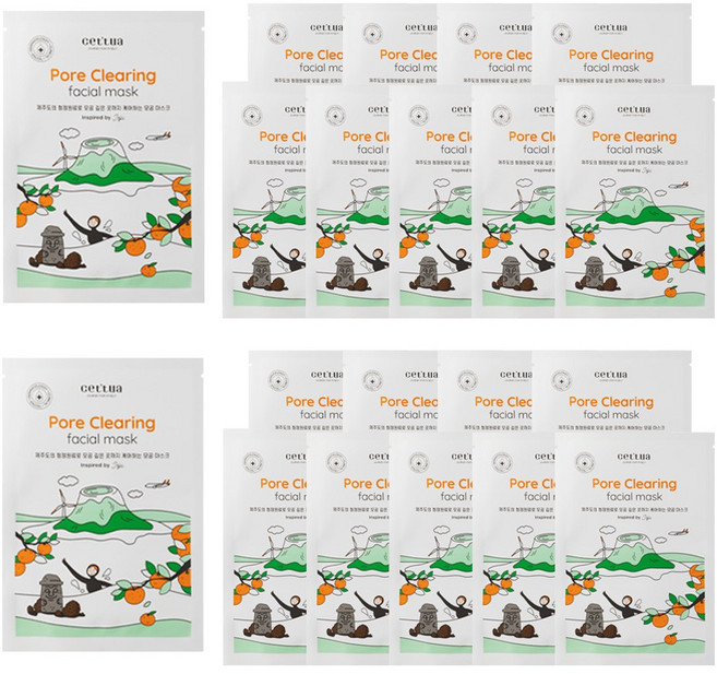 세뚜아 포어클리닝 페이셜 마스크 팩_모공관리, 1개, 20매입