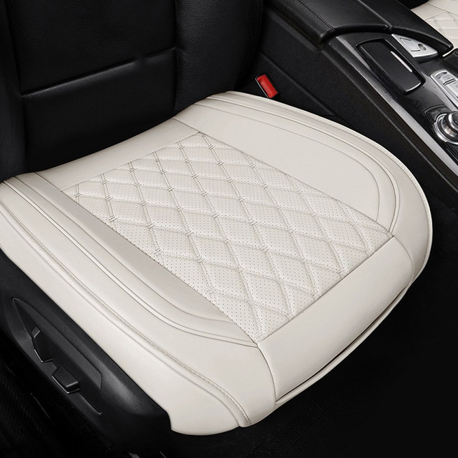 밀리지 않는 자동차 방석 사계절용 좋은 쿠션감, 코튼베이지, 1개