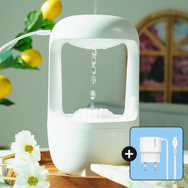 [평일 3시이전 당일출고] 24년형 베러댄 미니가습기 초음파 물멍 무중력 통세척 감성 가습기 탁상용 사무실용 조용한 수분공급 (전용어댑터포함), 무중력가습기+가정용충전기