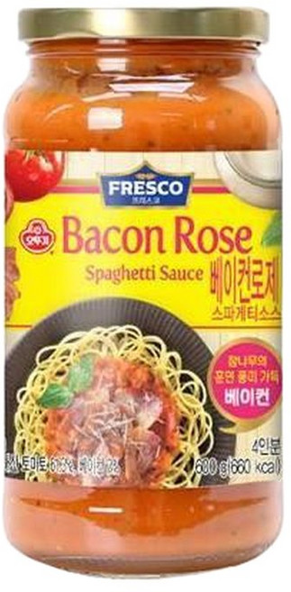 오뚜기 이탈리아 프레스코 스파게티소스 베이컨로제 600G 2개 자취 맞벌이 홈파티 풍미 돈까스 모닝빵